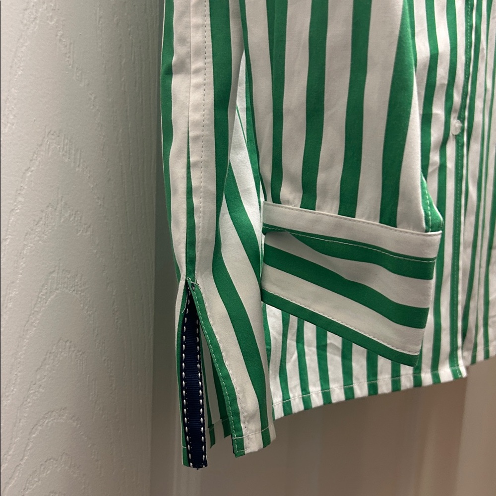 Tyler Boe Green and White Striped Blouse NWT Size Small - Picture 5 of 11